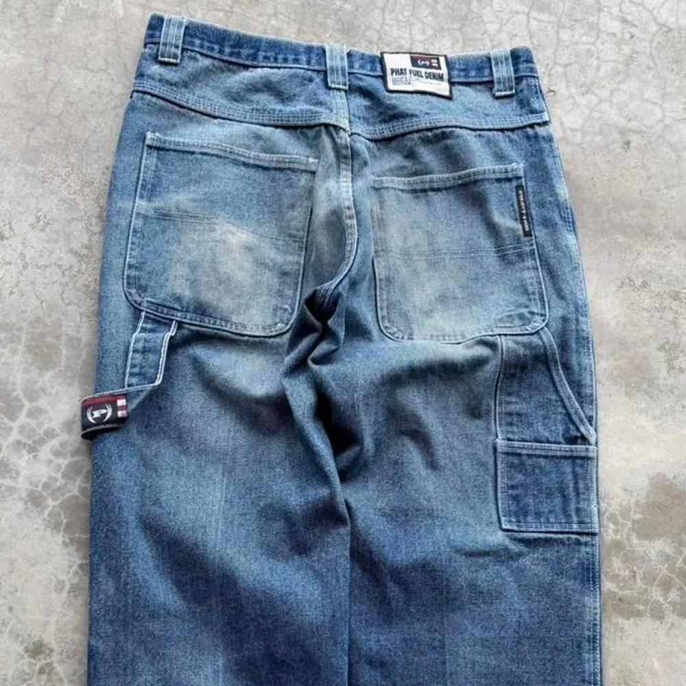 Vintage early 2000's Phat Farm Faded Worn Wide Leg carpenter Denim jeans